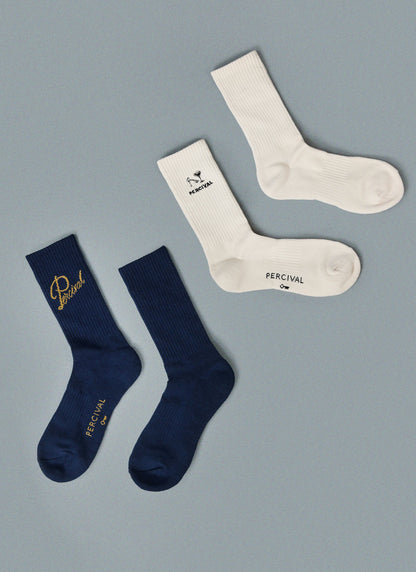 Men's Kingsley Jacquard Socks - Navy | Percival Special Offer