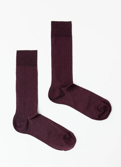 Loafer Dress Socks - Cotton - Merlot | Percival Latest