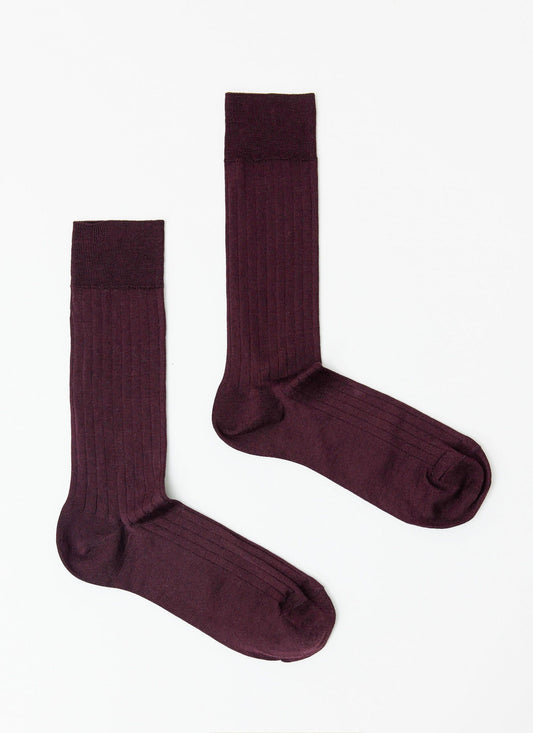 Loafer Dress Socks - Cotton - Merlot | Percival Latest