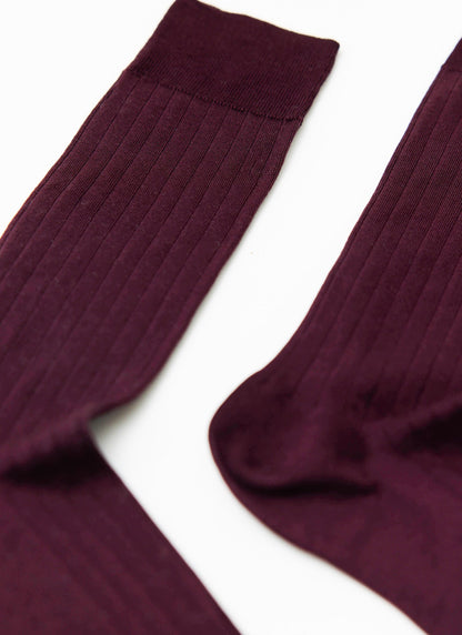 Loafer Dress Socks - Cotton - Merlot | Percival Latest