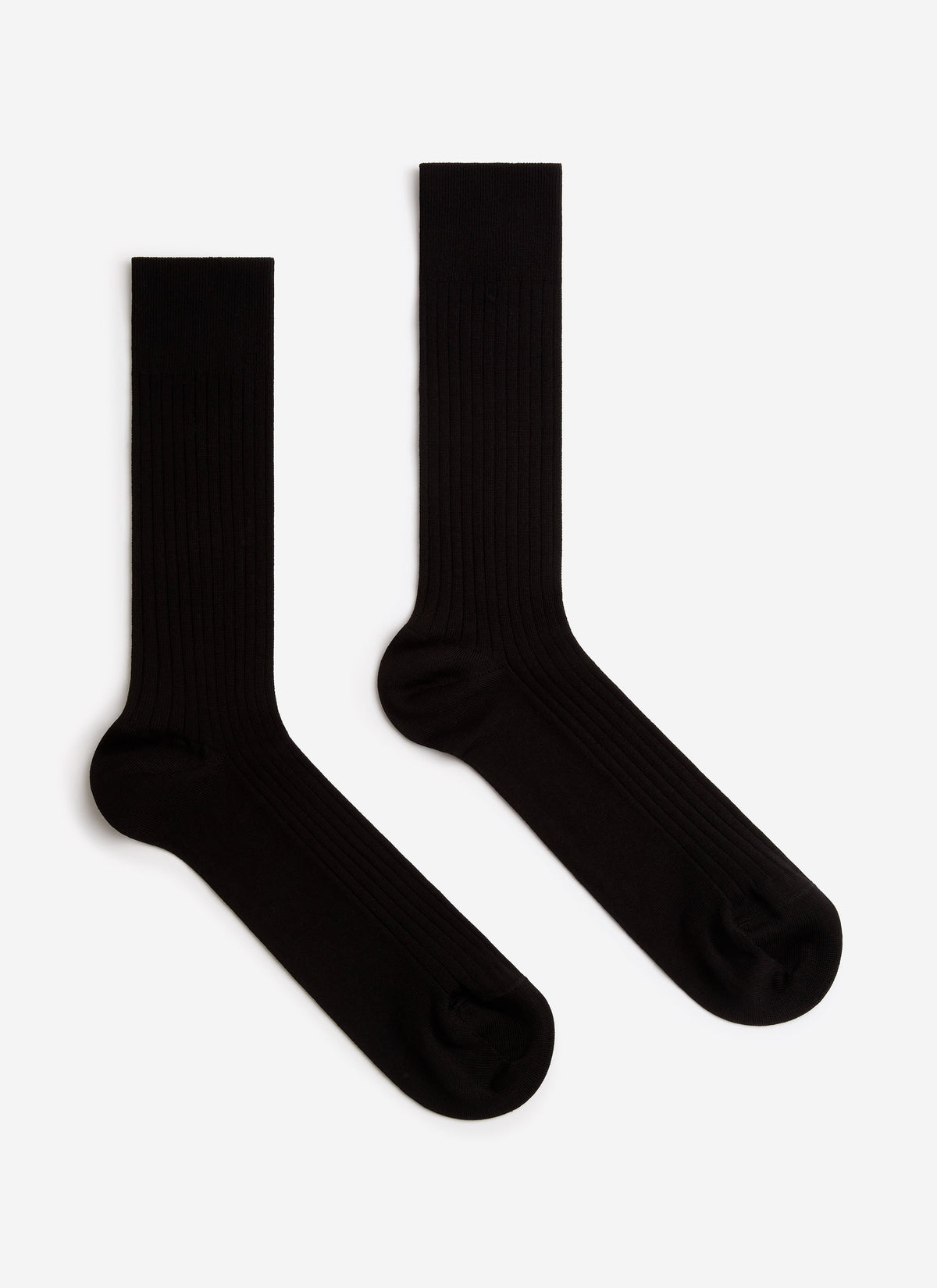 Men's RIbbed Dress Socks - Cotton - Black | Percival Hot Sale