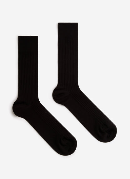 Men's RIbbed Dress Socks - Cotton - Black | Percival Hot Sale