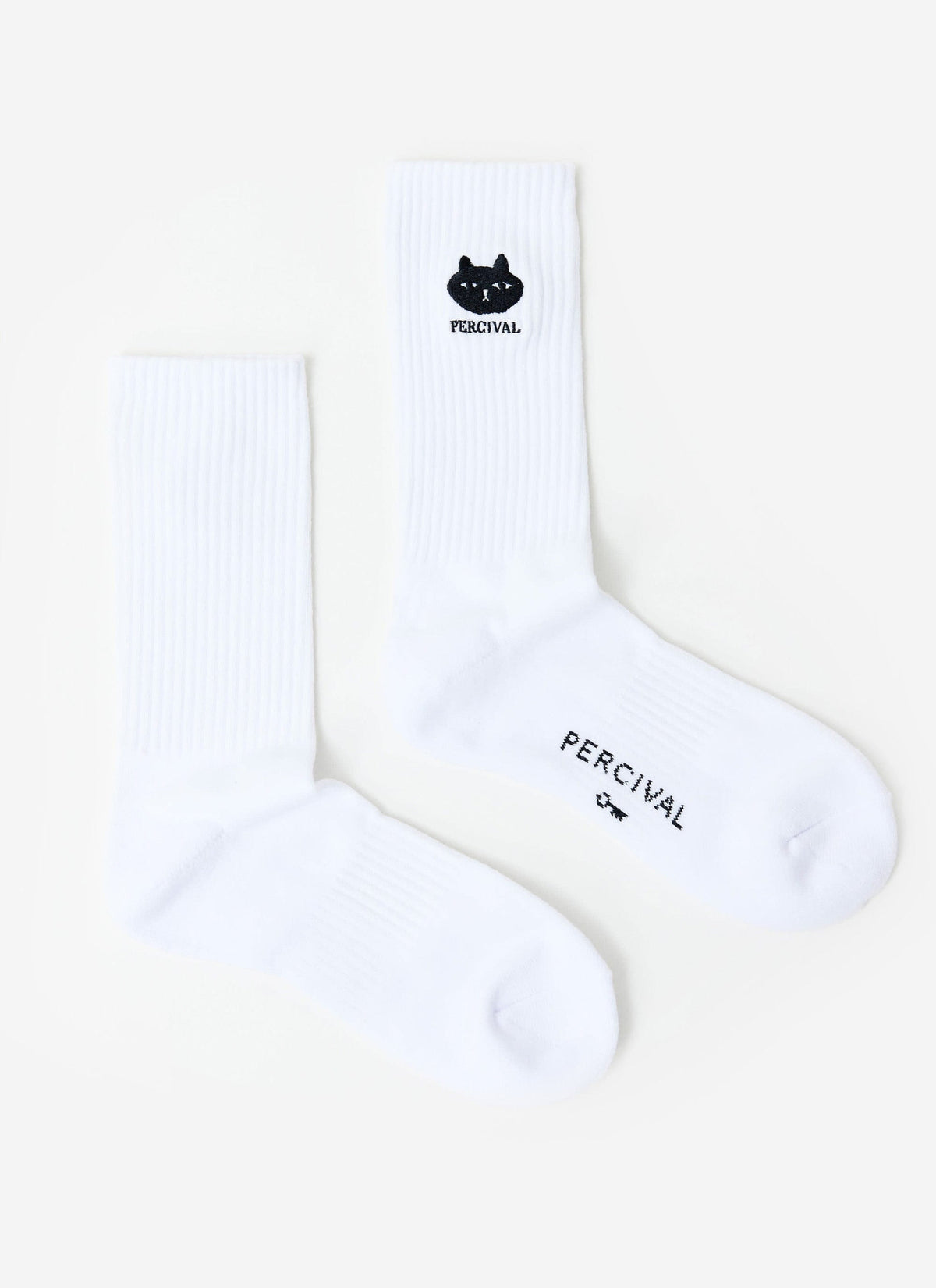 Perci Loaf Embroidered Socks - Organic Cotton - White | Percival Recommended
