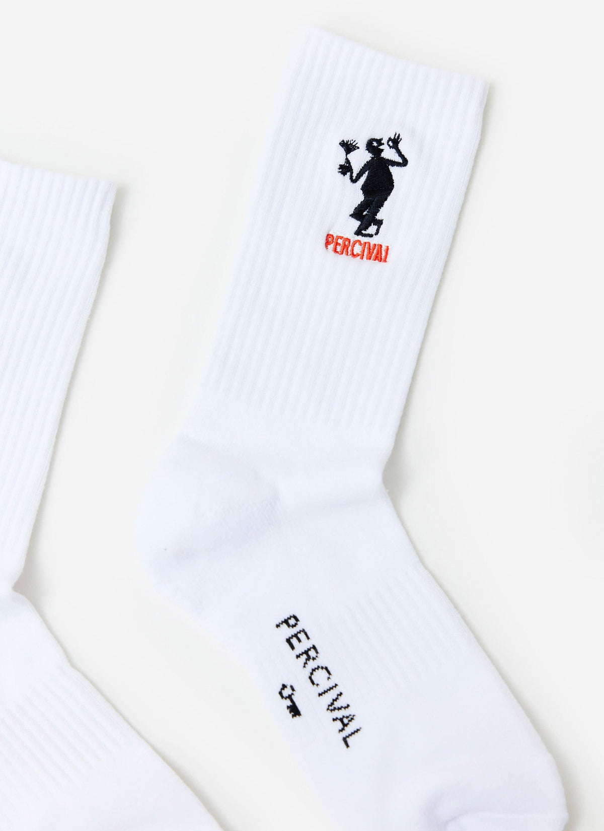 Carlo Mixologist Embroidered Socks - Organic Cotton - White | Percival Deals
