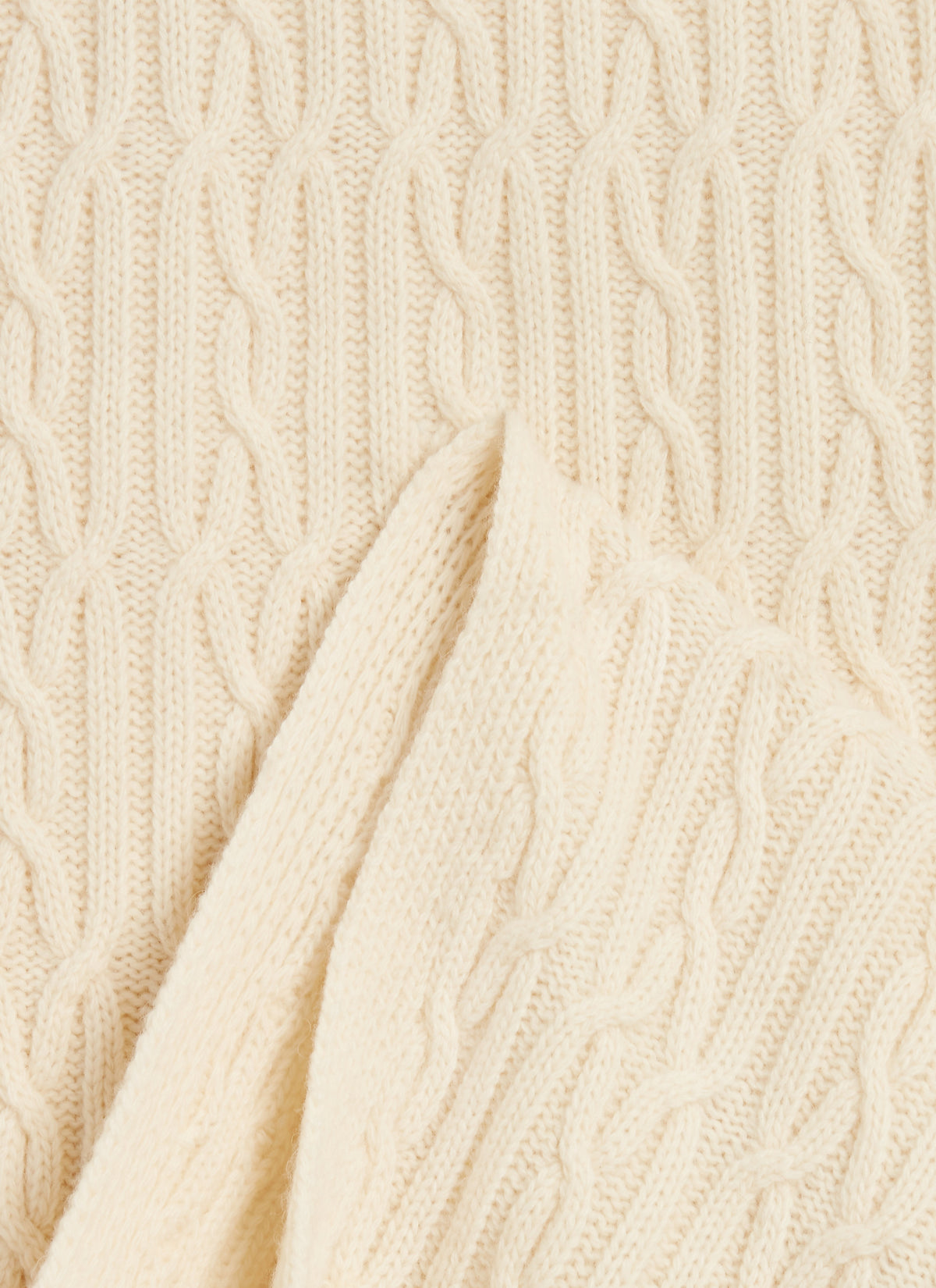 Men's Cable Knit Scarf - Wool - Ecru Cream | Percival Quality