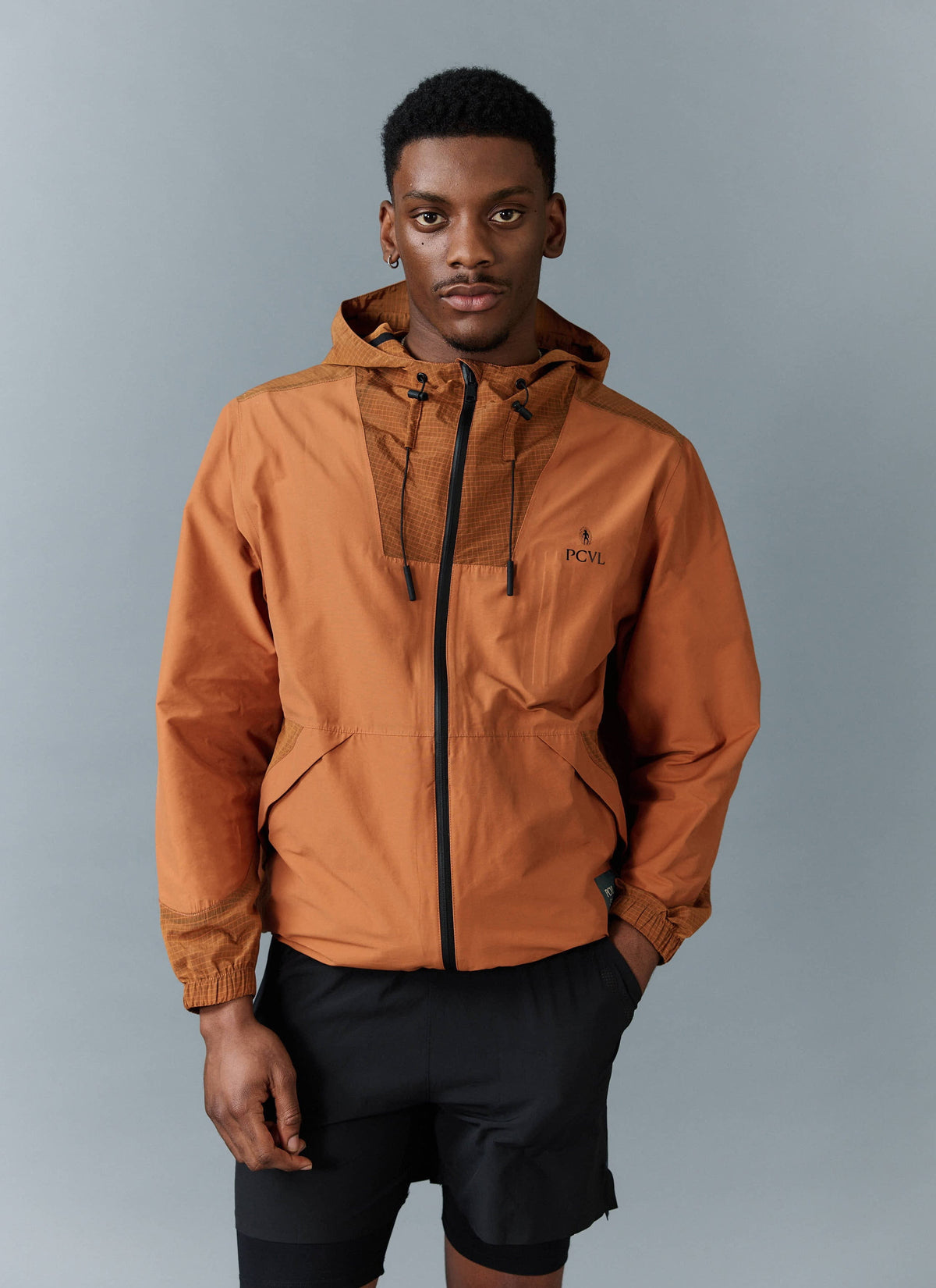 Men's PCVL Zip Through Water Resistant Jacket - Rust | Percival Sale