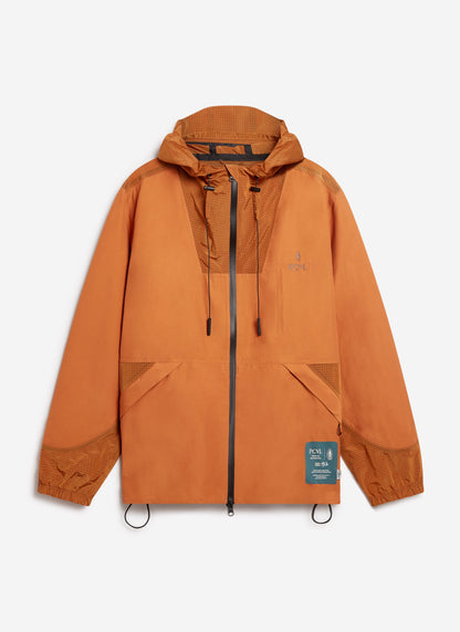 Men's PCVL Zip Through Water Resistant Jacket - Rust | Percival Sale