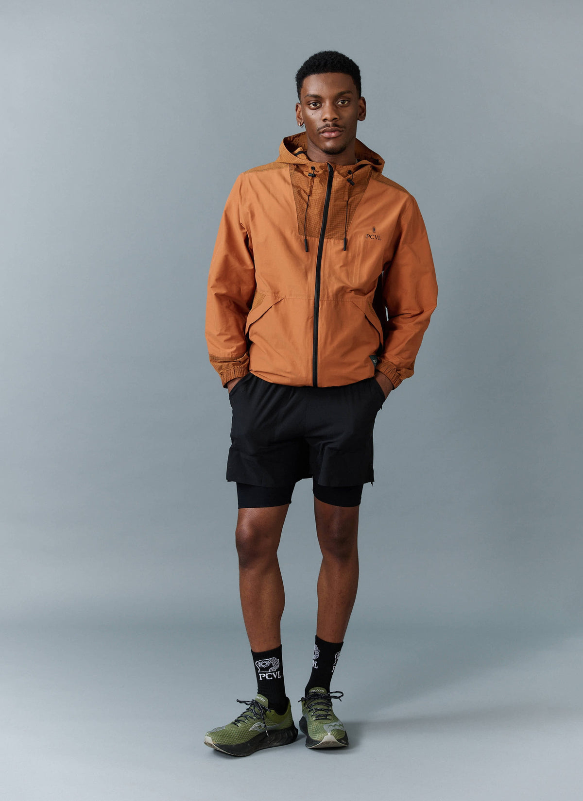 Men's PCVL Zip Through Water Resistant Jacket - Rust | Percival Sale
