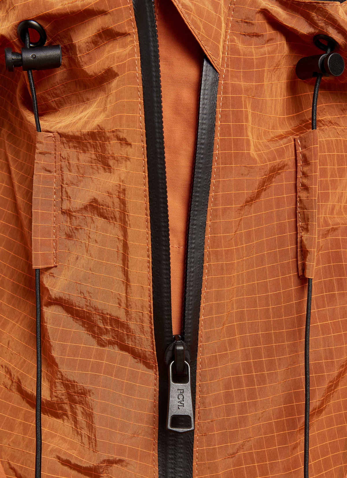 Men's PCVL Zip Through Water Resistant Jacket - Rust | Percival Sale