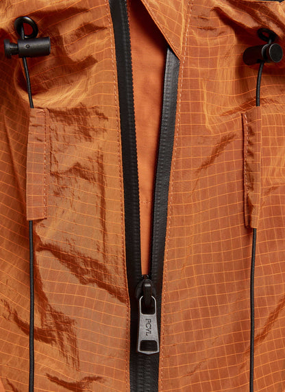 Men's PCVL Zip Through Water Resistant Jacket - Rust | Percival Sale
