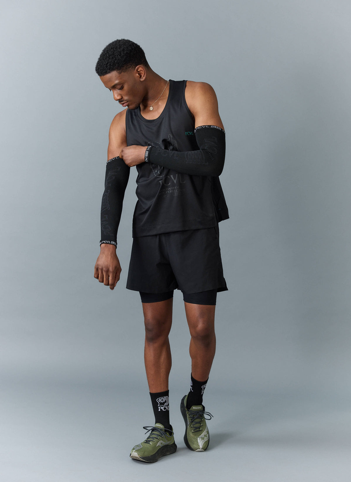 Men's Arm Compression Sleeves - PCVL - Black | Percival Everyday