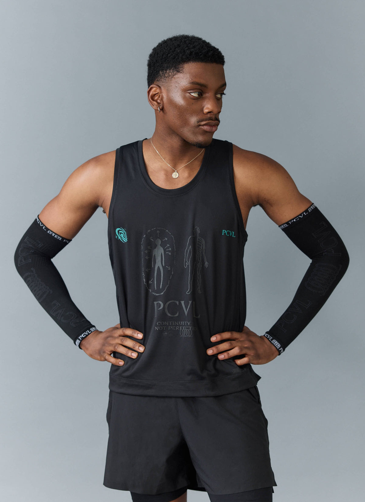 Men's Arm Compression Sleeves - PCVL - Black | Percival Everyday