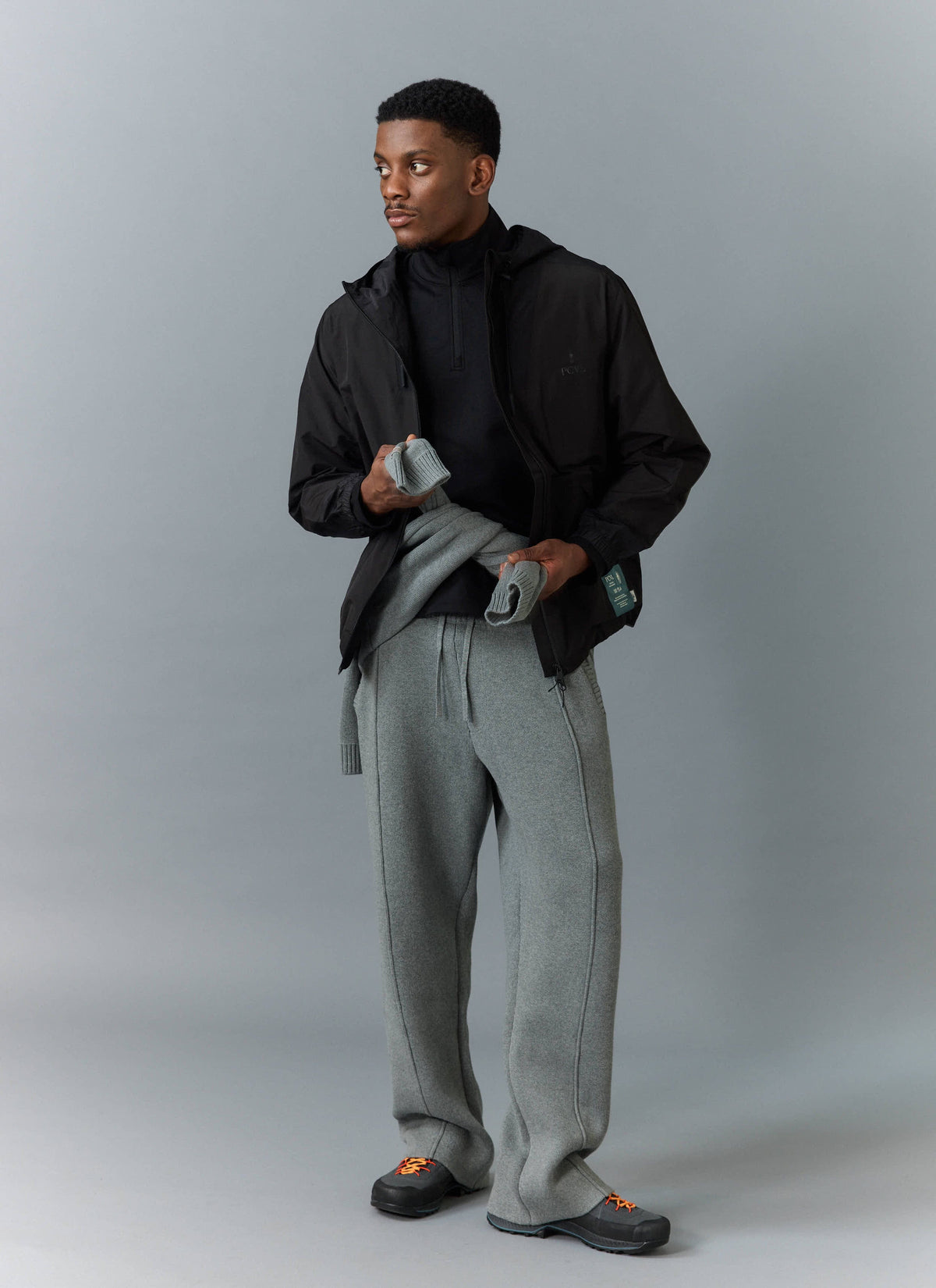 Men's Water Resistant Jacket - Black PCVL Zip Through | Percival Value