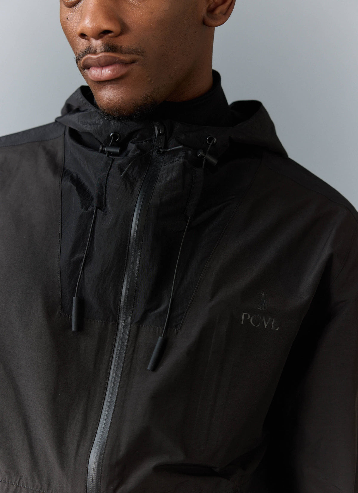 Men's Water Resistant Jacket - Black PCVL Zip Through | Percival Value