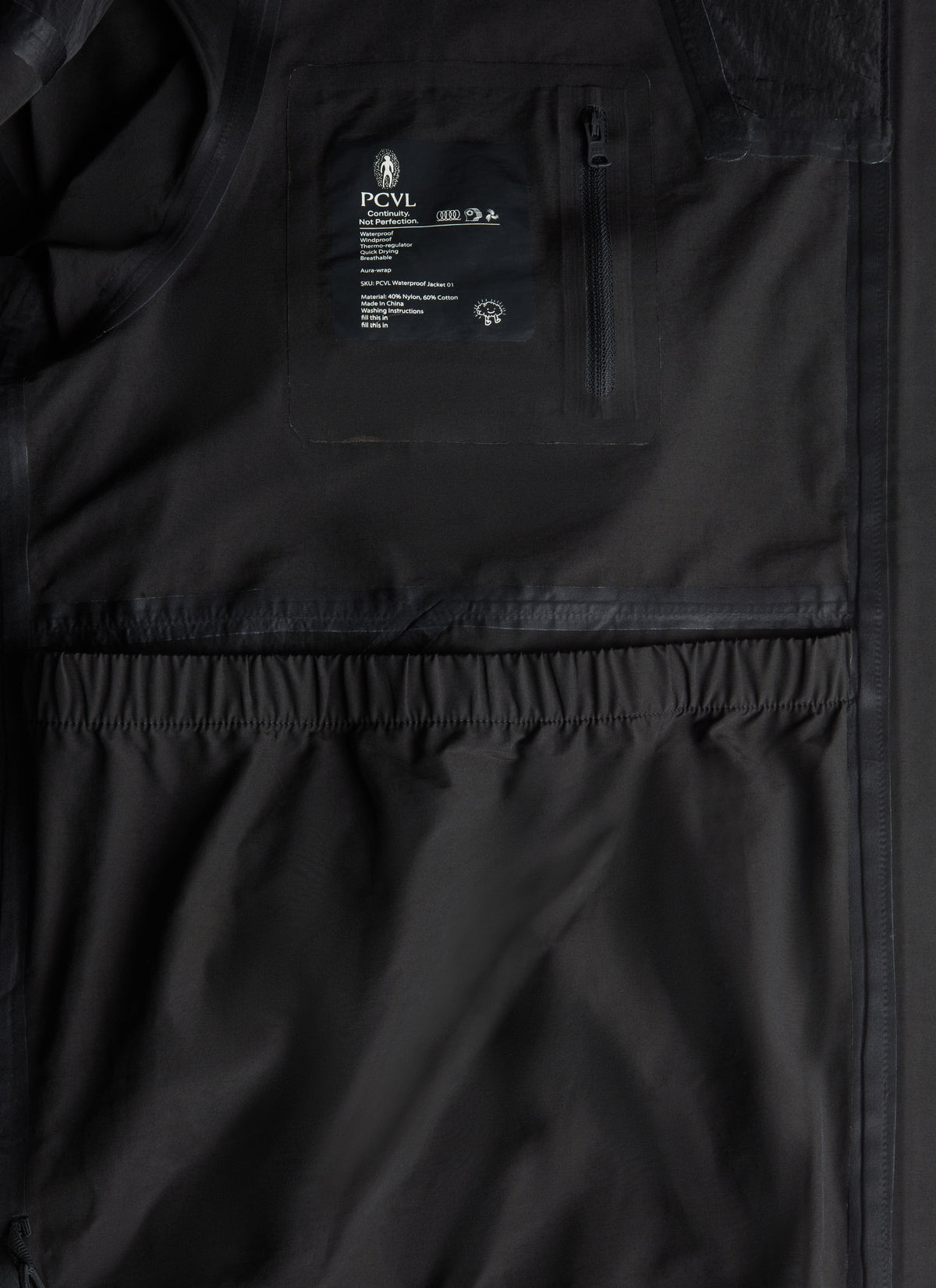Men's Water Resistant Jacket - Black PCVL Zip Through | Percival Value