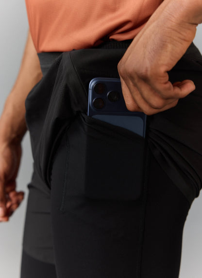 Men's 2 in 1 Running Shorts - Black PCVL | Percival Sale