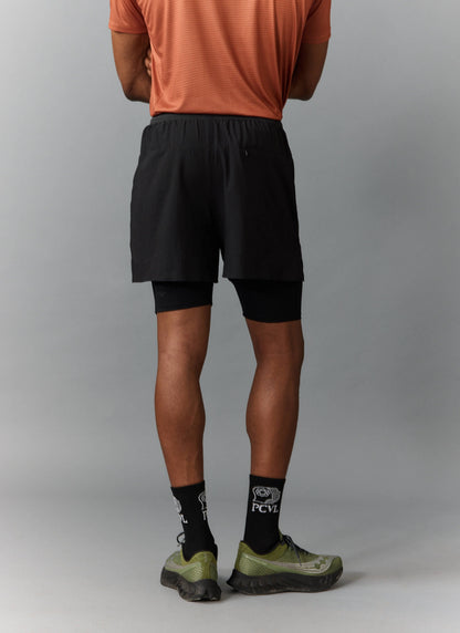 Men's 2 in 1 Running Shorts - Black PCVL | Percival Sale