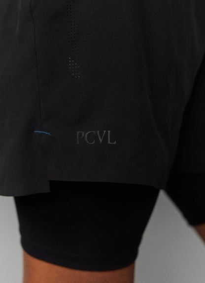 Men's 2 in 1 Running Shorts - Black PCVL | Percival Sale