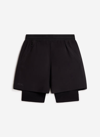 Men's 2 in 1 Running Shorts - Black PCVL | Percival Sale