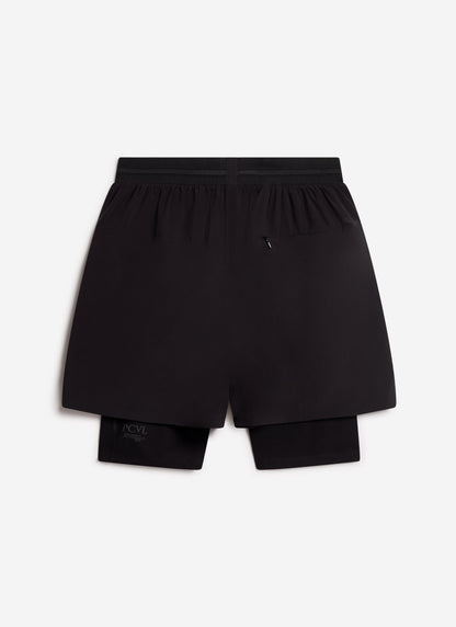 Men's 2 in 1 Running Shorts - Black PCVL | Percival Sale