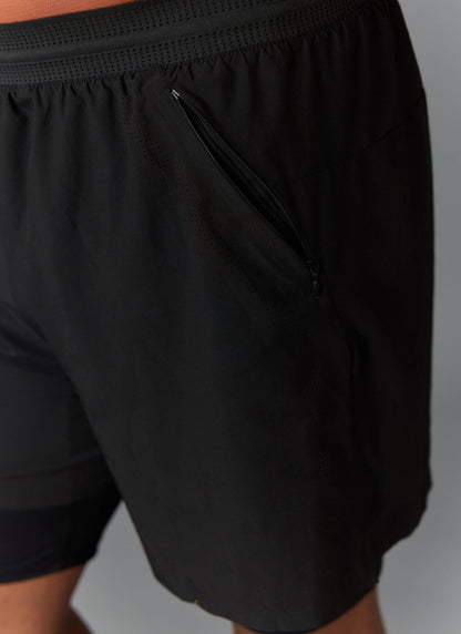 Men's 2 in 1 Running Shorts - Black PCVL | Percival Sale