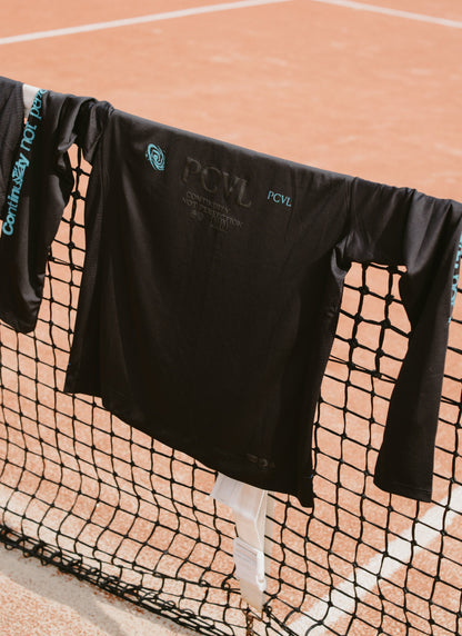 Men's Long Sleeve Performance Top - PCVL Printed - Black | Percival Signature