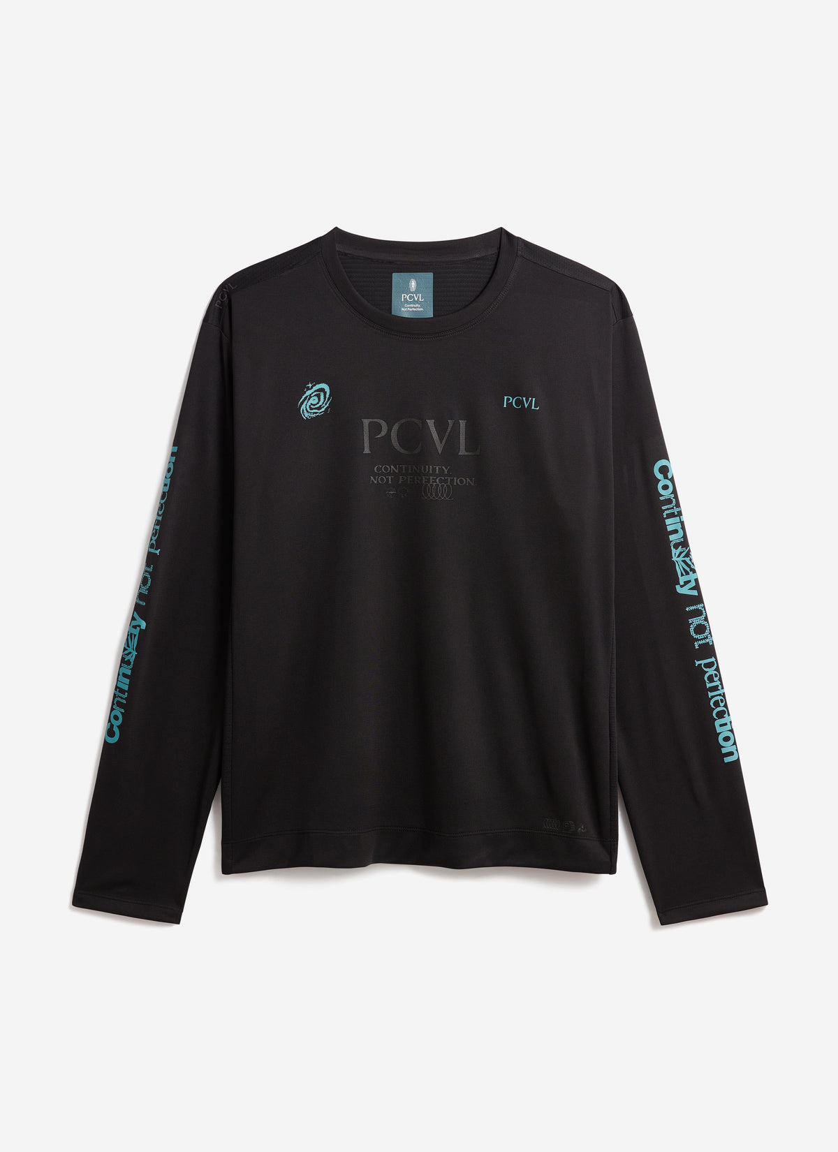 Men's Long Sleeve Performance Top - PCVL Printed - Black | Percival Signature