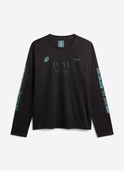 Men's Long Sleeve Performance Top - PCVL Printed - Black | Percival Signature
