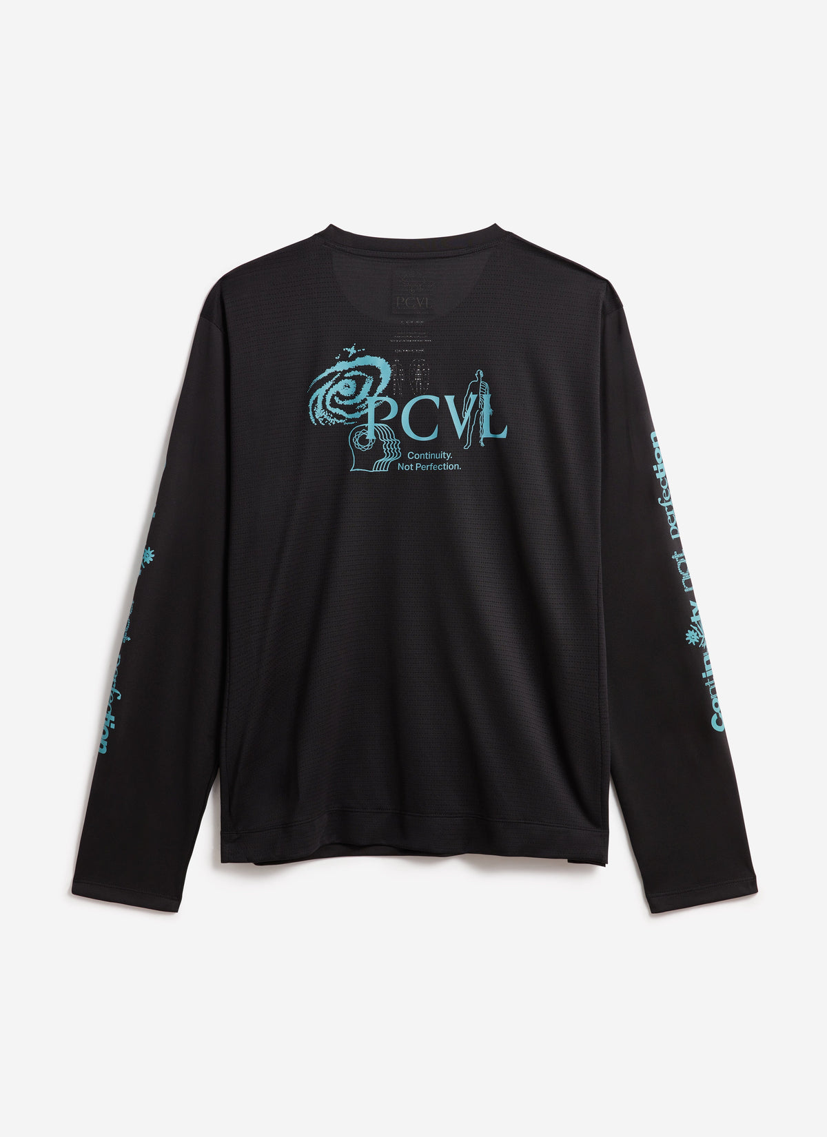 Men's Long Sleeve Performance Top - PCVL Printed - Black | Percival Signature