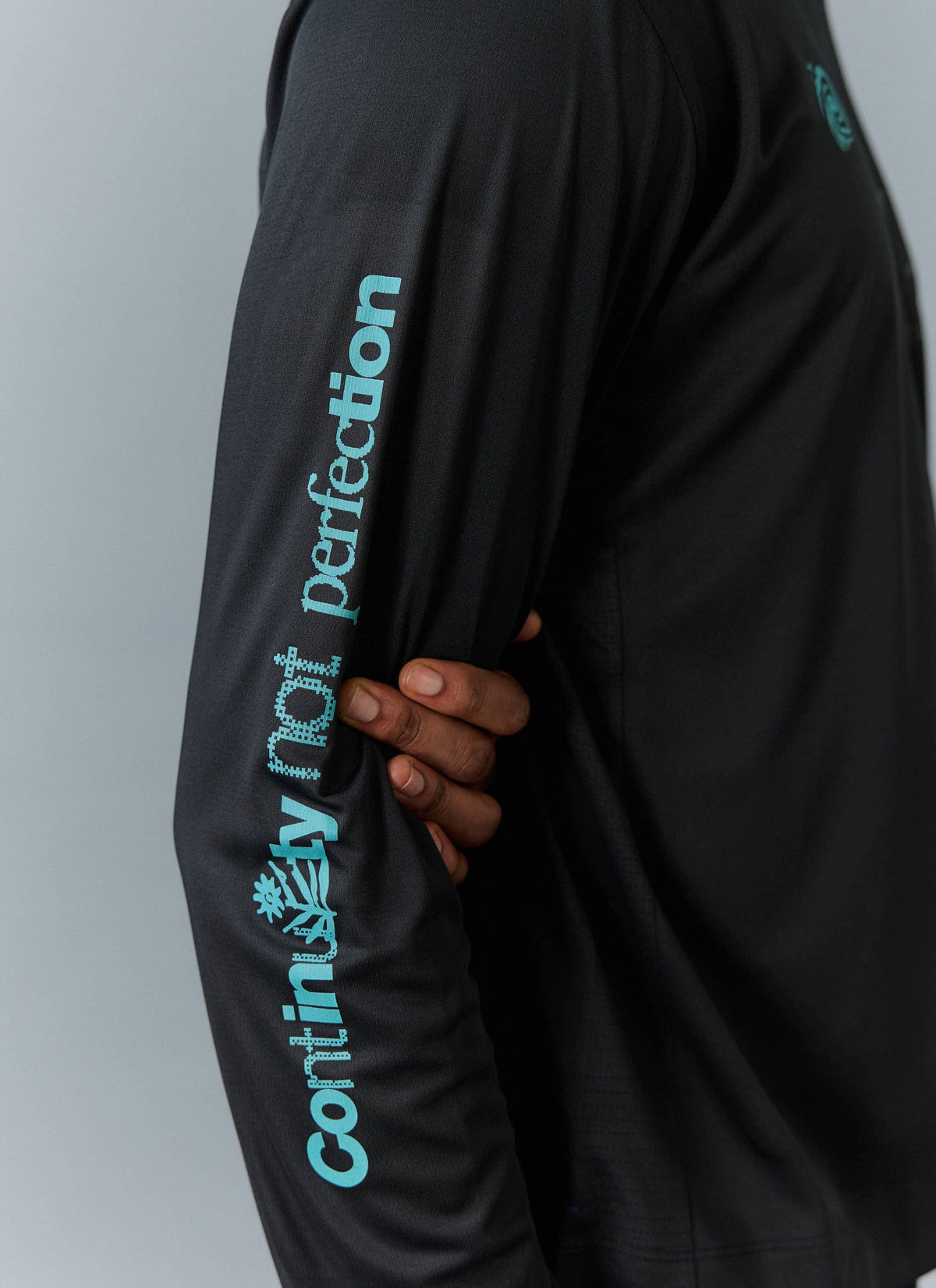 Men's Long Sleeve Performance Top - PCVL Printed - Black | Percival Signature