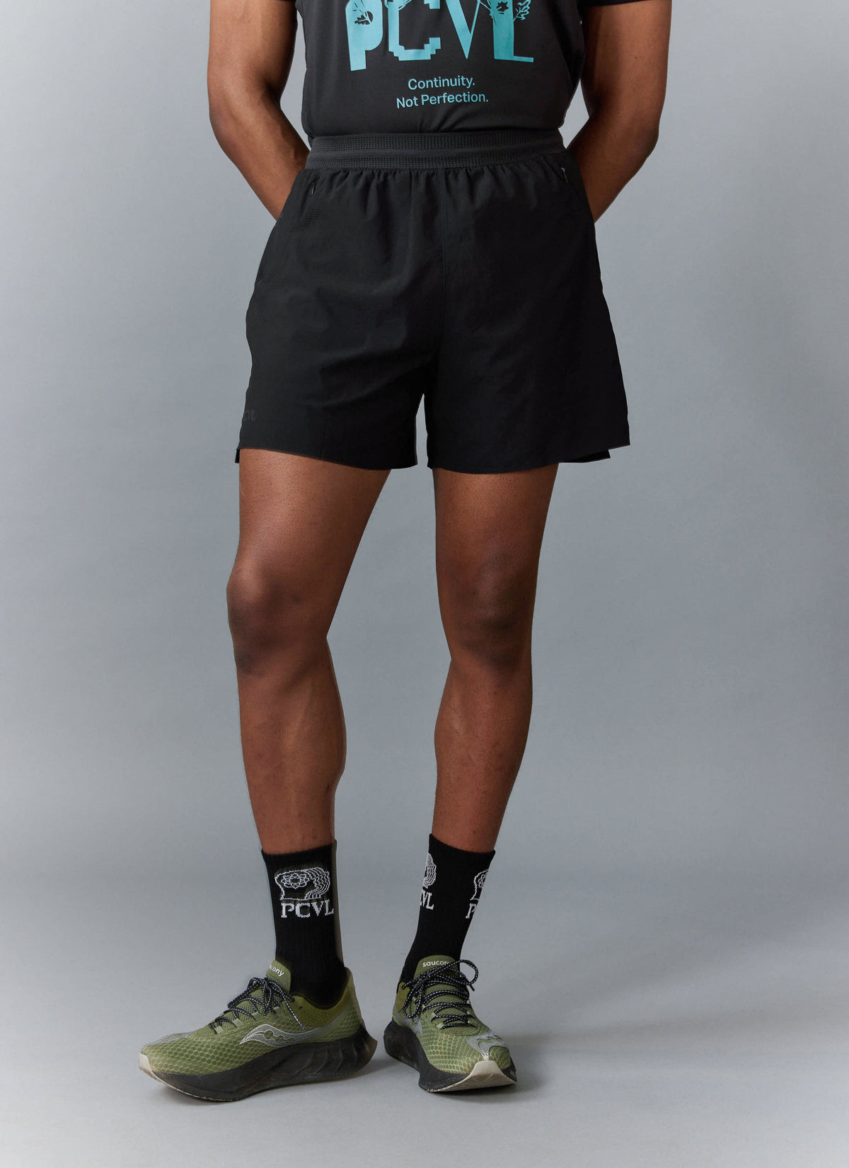 Men's PCVL Performance Nylon Shorts - Black - Quick-Dry, Breathable | Percival Sale