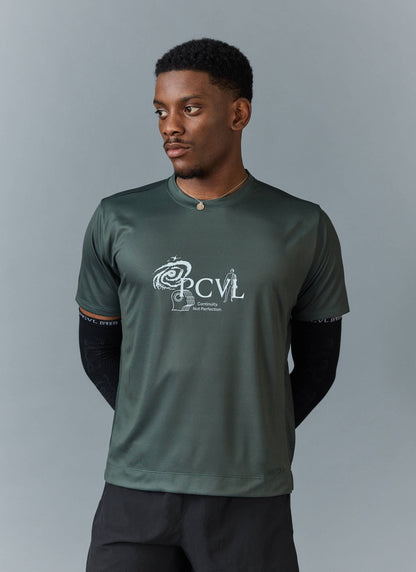 Men's Performance Top - PCVL Printed - Forest | Percival Latest