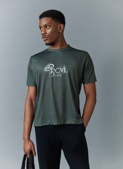 Men's Performance Top - PCVL Printed - Forest | Percival Latest