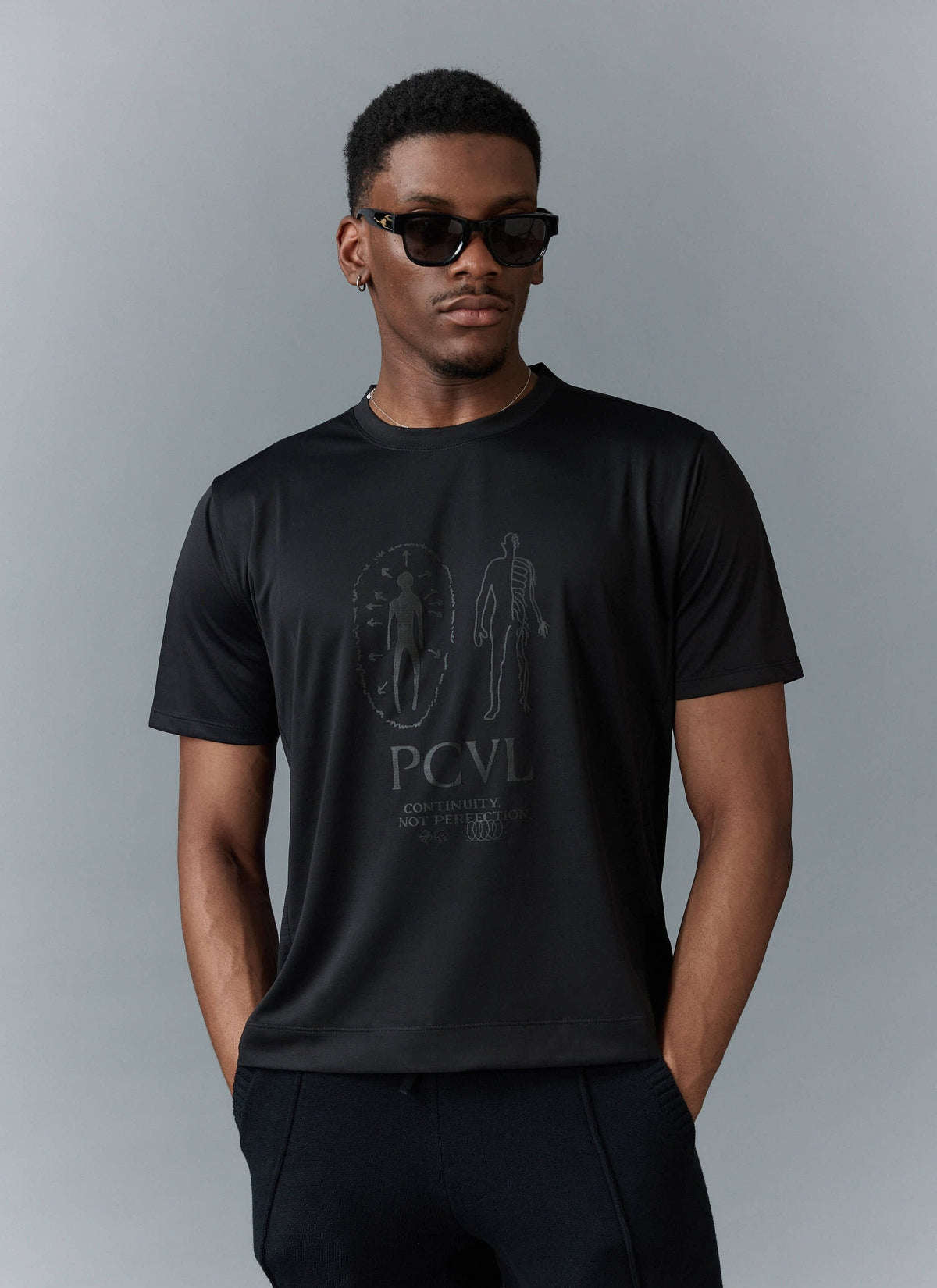 Men's PCVL Performance T-Shirt - Black Printed | Percival Trusted