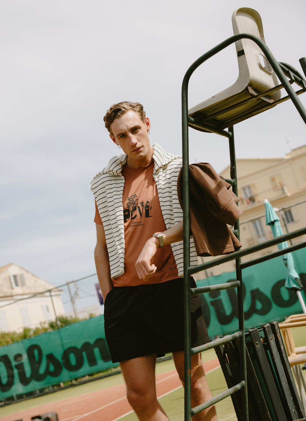 Men's PCVL Printed Performance Top - Rust | Percival Smart Buy