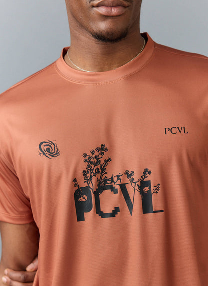 Men's PCVL Printed Performance Top - Rust | Percival Smart Buy