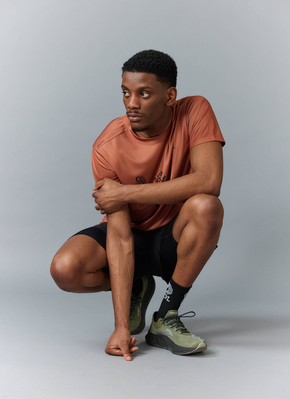Men's PCVL Printed Performance Top - Rust | Percival Smart Buy