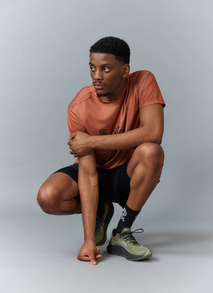 Men's PCVL Printed Performance Top - Rust | Percival Smart Buy