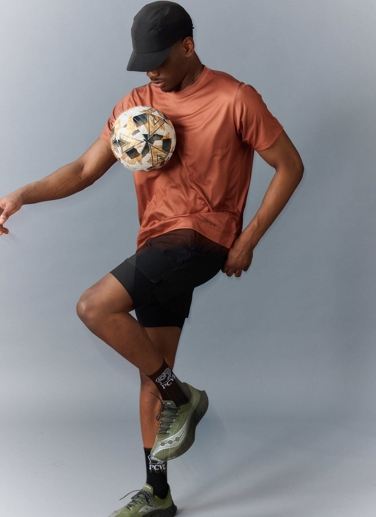 Men's PCVL Performance Top - Rust - Breathable Training Wear | Percival Top Pick