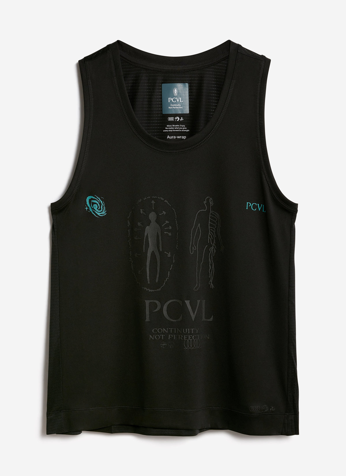 Men's Running Vest - PCVL Technical Printed - Black | Percival Discount