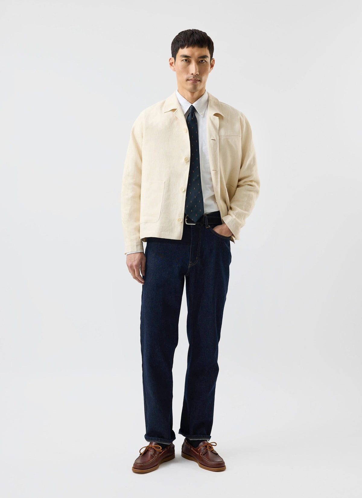 Relaxed Linen Overshirt - Stone | Percival Trusted