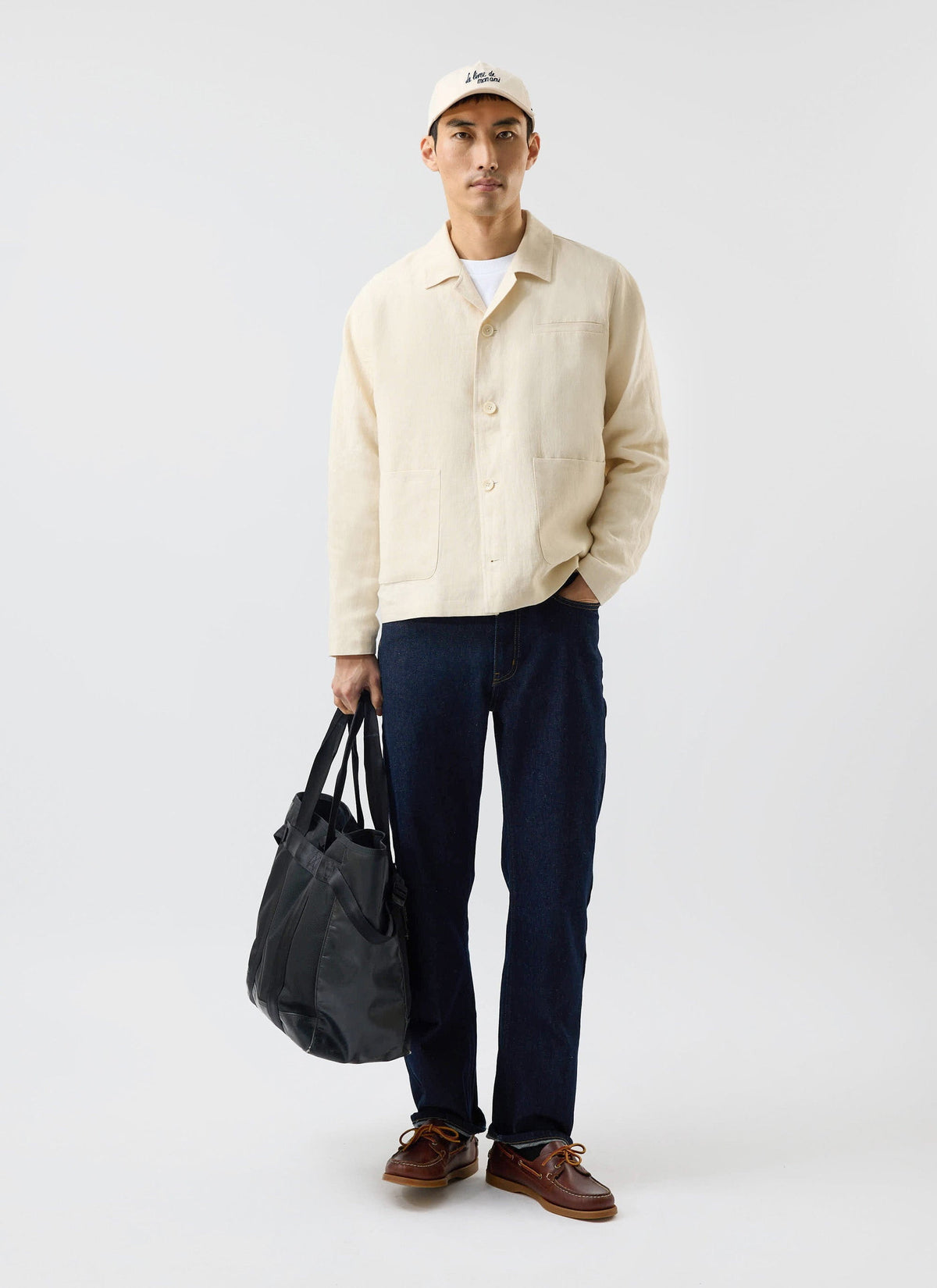 Relaxed Linen Overshirt - Stone | Percival Trusted