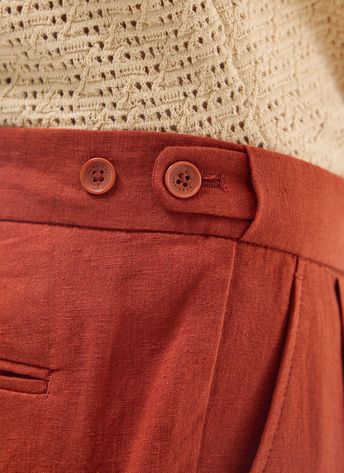Men's Pleated Trousers - Tailored Linen Suits - Rust Red | Percival Hot Sale