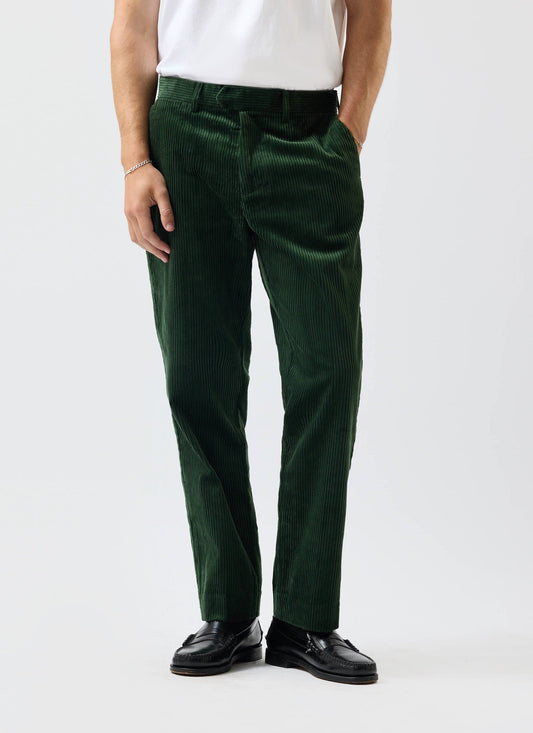 Tailored Chunky Cord Trousers - Forest | Percival Signature