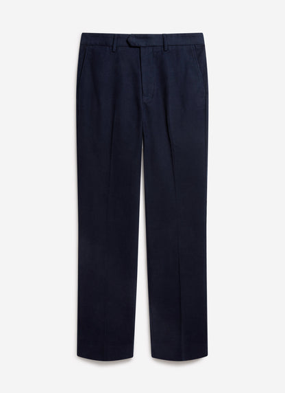 Tailored Moleskin Straight Leg Trousers - Navy | Percival Recommended