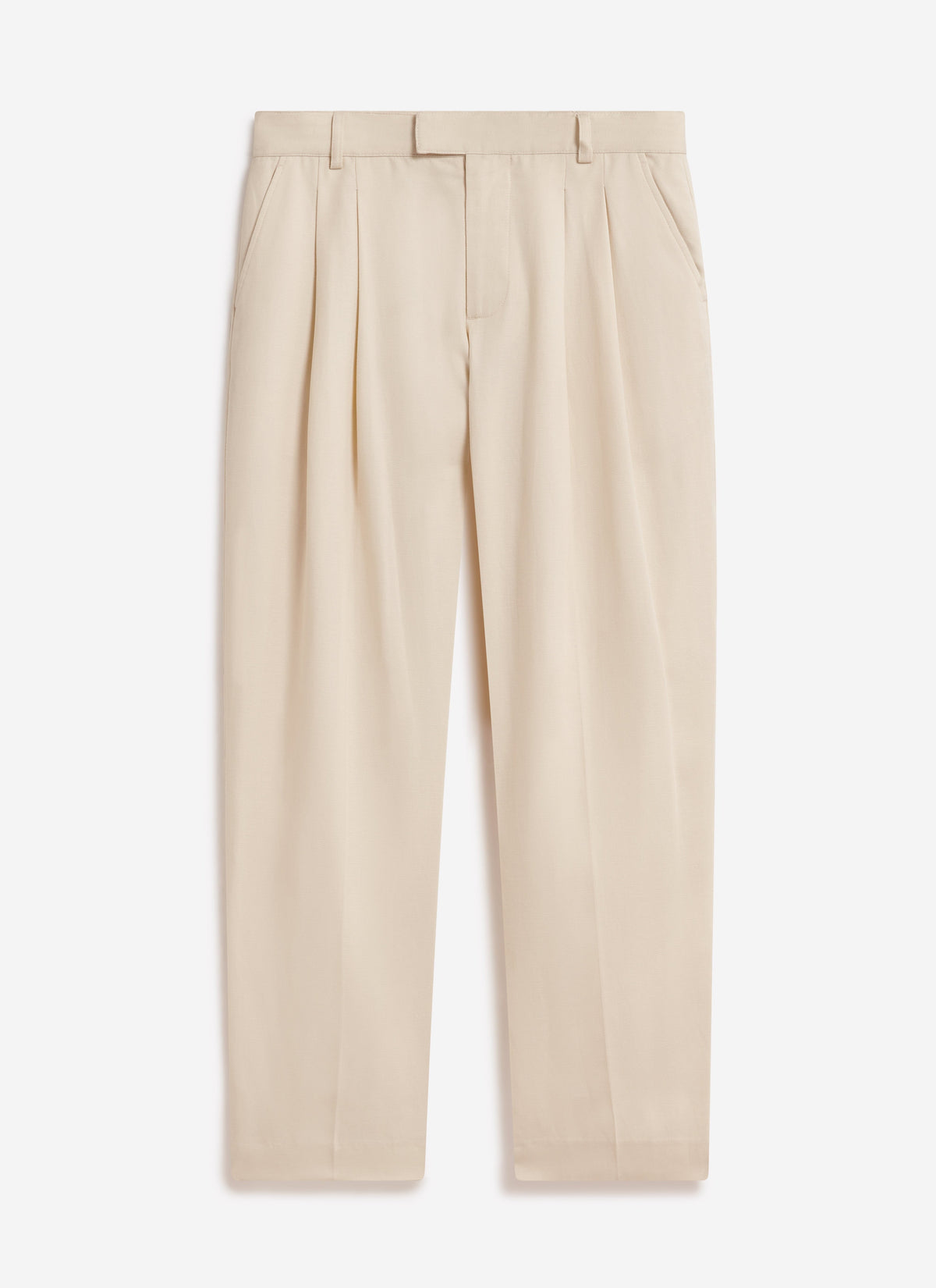 Men's Pleated Tailored Trousers - Suit Trousers - Percival x Warren - Ecru Cream | Percival Value