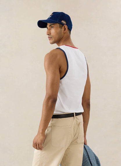 Men's GT40 Vest - Ford x Percival - Organic Cotton - White | Percival Top Pick