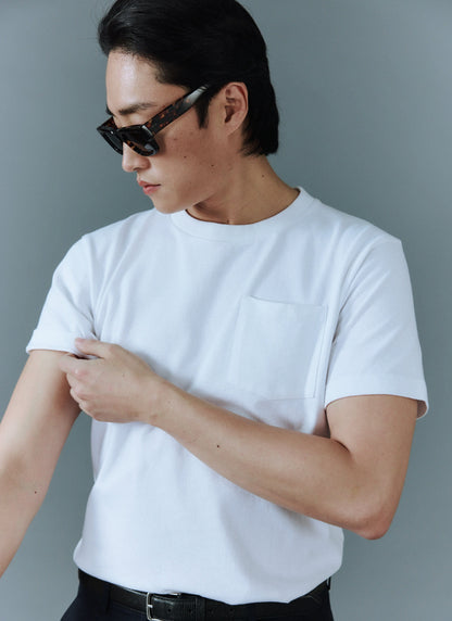 Short Sleeve Pocket T Shirt - Organic Cotton - White | Percival Hot Sale