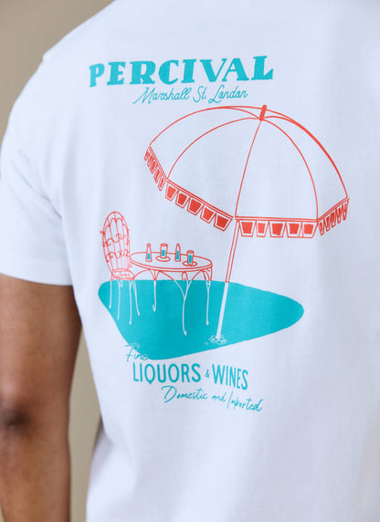 Men's Graphic T Shirt - Fine Wines - Cotton - White | Percival Latest