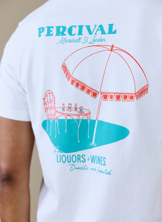 Men's Graphic T Shirt - Fine Wines - Cotton - White | Percival Latest